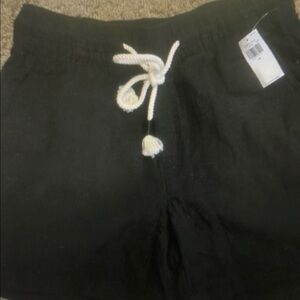 NEW Women’s Old Navy Black Linen Front Tie Loose Beach Shorts Size XS S 2 4 6